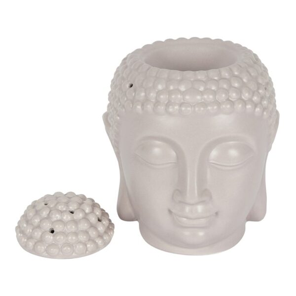 Large Grey Buddha Head Oil Burner - Image 2