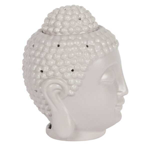 Large Grey Buddha Head Oil Burner - Image 3