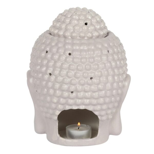 Large Grey Buddha Head Oil Burner - Image 4