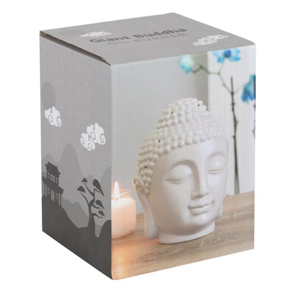 Large Grey Buddha Head Oil Burner - Image 5