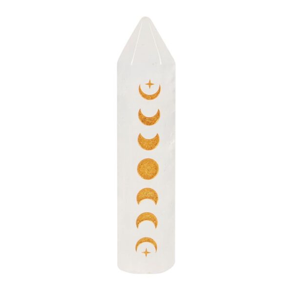 5cm Clear Quartz Moon Phase Crystal Point - Image 2