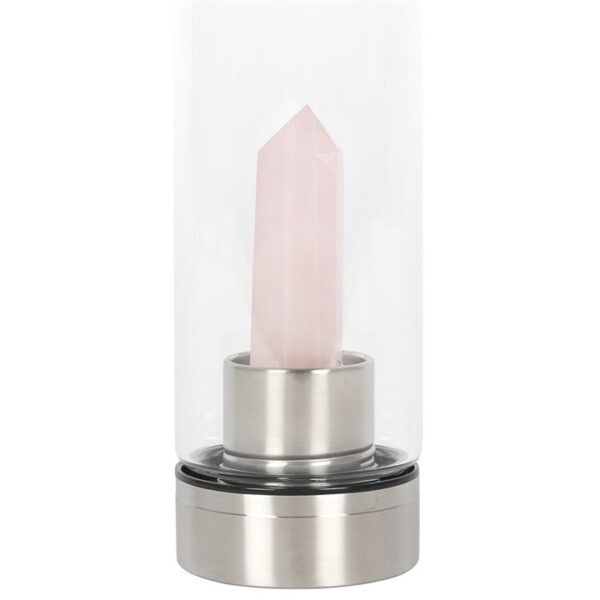 Rose Quartz Purifying Glass Water Bottle - Image 2