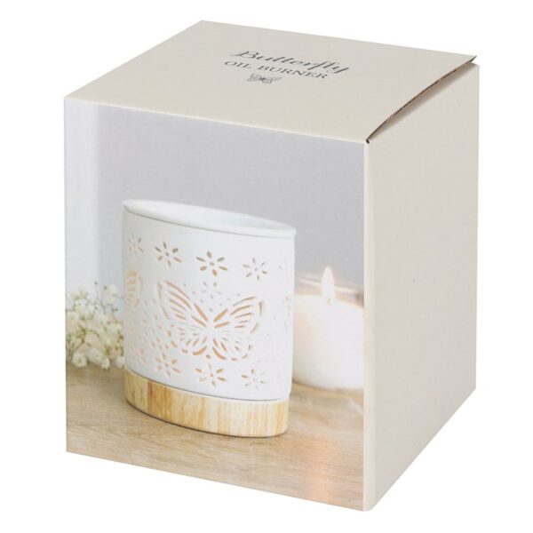 Matte Ceramic Butterfly Oil Burner - Image 3