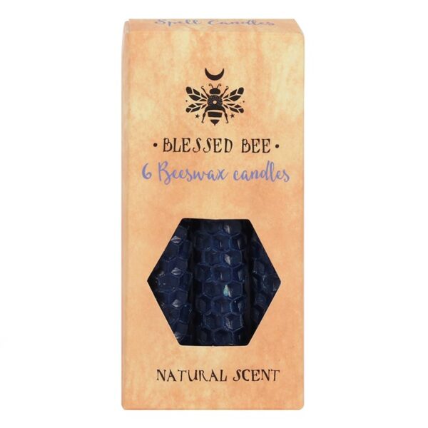 Set of 6 Blue Beeswax Spell Candles - Image 2