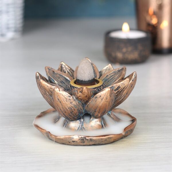 Bronze Lotus Backflow Incense Burner - Image 4