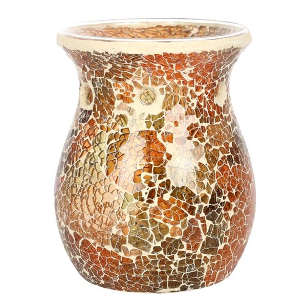 Large Brown Crackle Oil Burner - Image 2