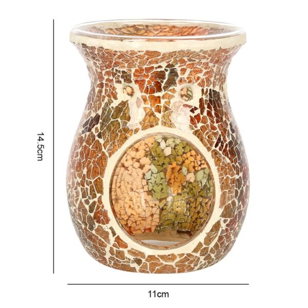 Large Brown Crackle Oil Burner - Image 3