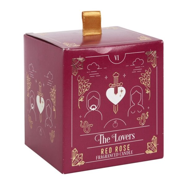 The Lovers Red Rose Tarot Candle - Image 3