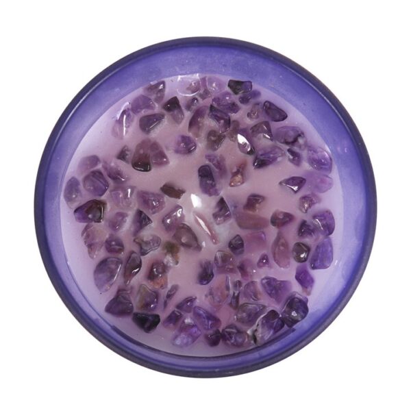 Third Eye Chakra Lavender Crystal Chip Candle - Image 2