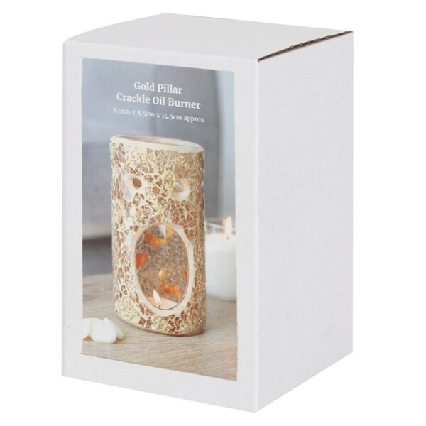 Gold Pillar Crackle Glass Oil Burner - Image 3