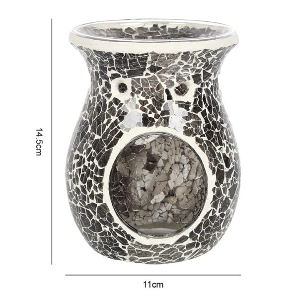 Large Gunmetal Grey Crackle Oil Burner - Image 3