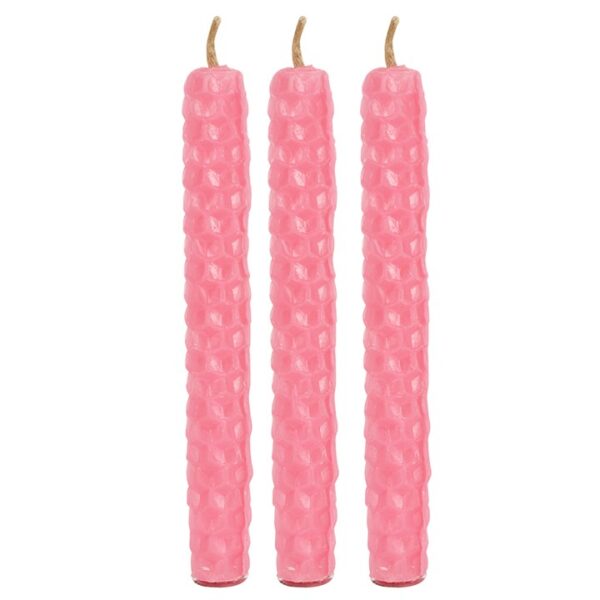 Set of 6 Pink Beeswax Spell Candles - Image 4