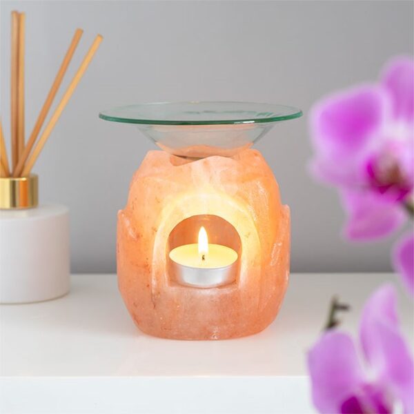 Lotus Flower Shaped Himalayan Salt Oil Burner - Image 3