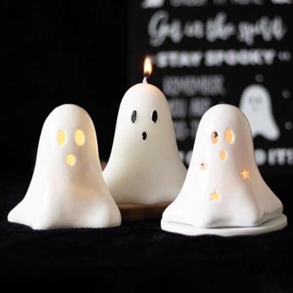 10cm Unscented Ghost Candle - Image 6
