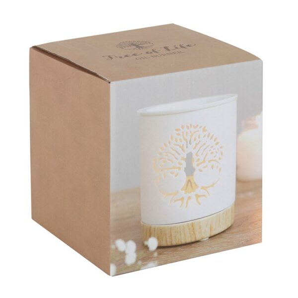 White Tree of Life Cut Out Oil Burner - Image 3