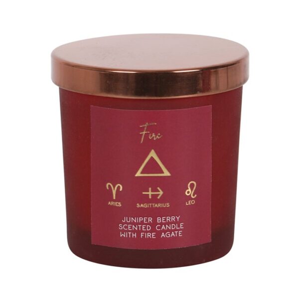 Fire Element Juniper Berry Crystal Chip Candle - Image 3