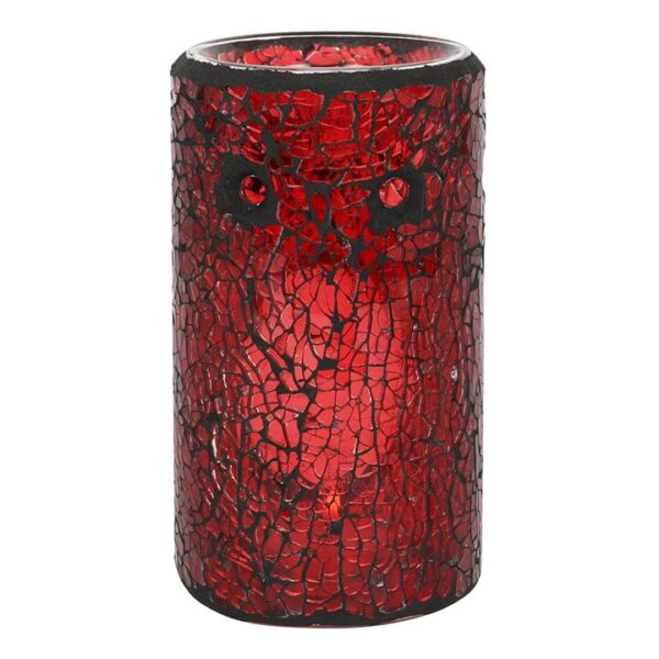 Red Pillar Crackle Glass Oil Burner - Image 2
