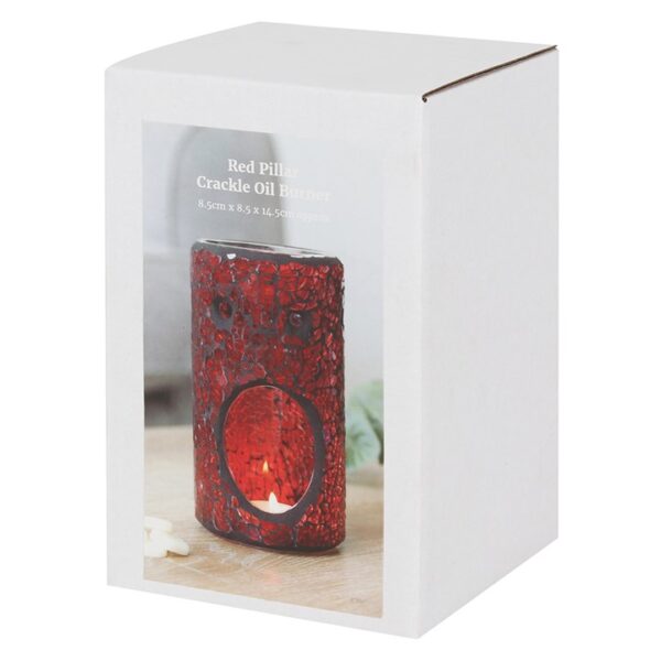 Red Pillar Crackle Glass Oil Burner - Image 3