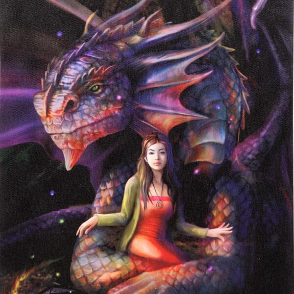 19x25cm Spirit Dragon Canvas Plaque by Anne Stokes - Image 2