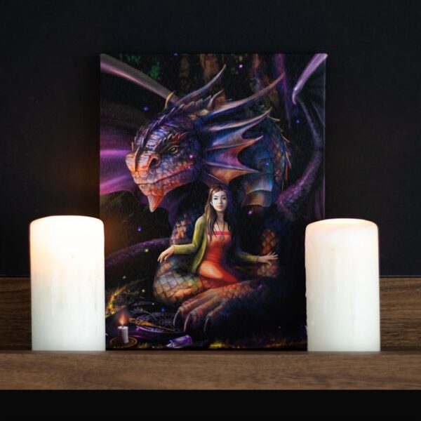 19x25cm Spirit Dragon Canvas Plaque by Anne Stokes - Image 4