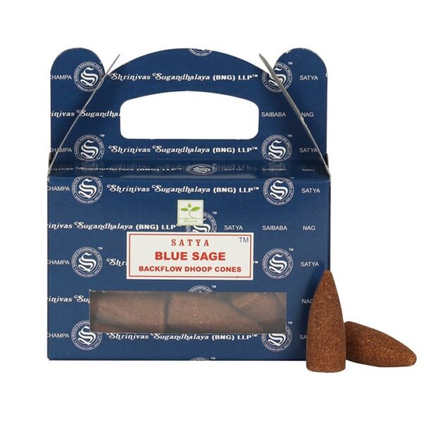Set of 6 Packets of Blue Sage Backflow Dhoop Cones by Satya - Image 2