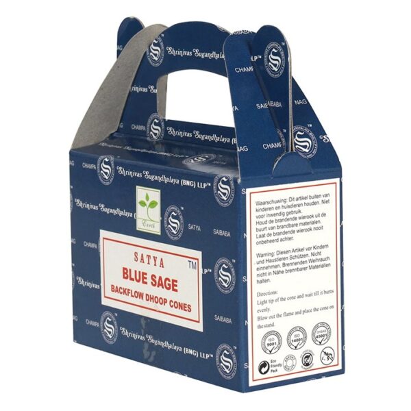 Set of 6 Packets of Blue Sage Backflow Dhoop Cones by Satya - Image 3