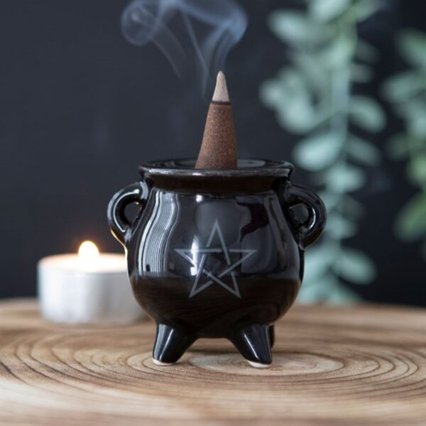 Pentagram Cauldron Ceramic Incense Holder - Image 6