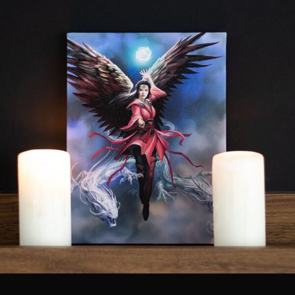19x25cm Air Element Sorceress Canvas Plaque by Anne Stokes - Image 4