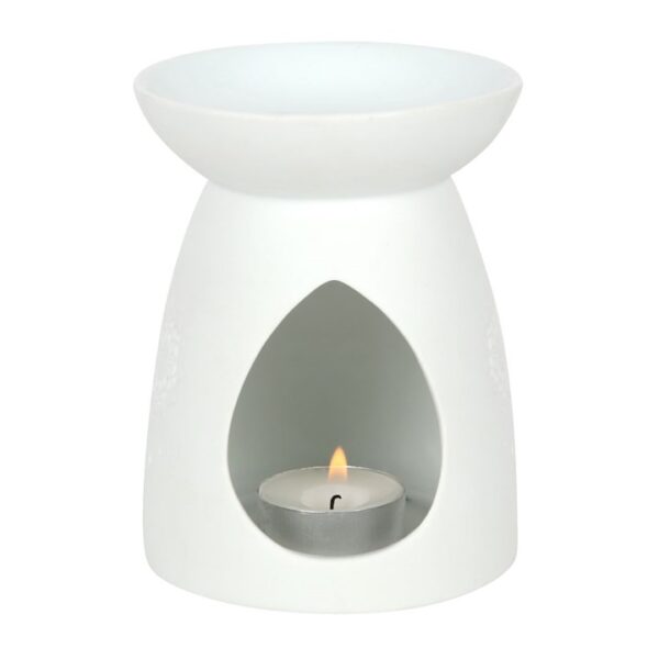 White Ceramic Buddha Face Oil Burner - Image 3
