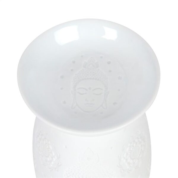 White Ceramic Buddha Face Oil Burner - Image 4