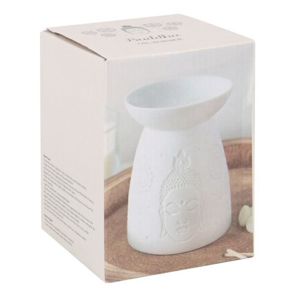 White Ceramic Buddha Face Oil Burner - Image 5