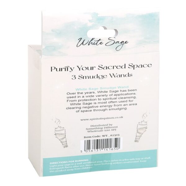 Set of 3 White Sage Smudge Wands - Image 3
