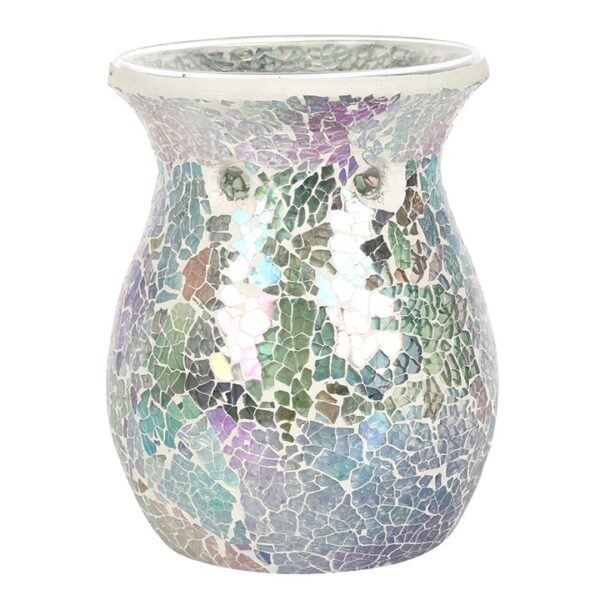 Large Light Blue Iridescent Crackle Oil Burner - Image 2