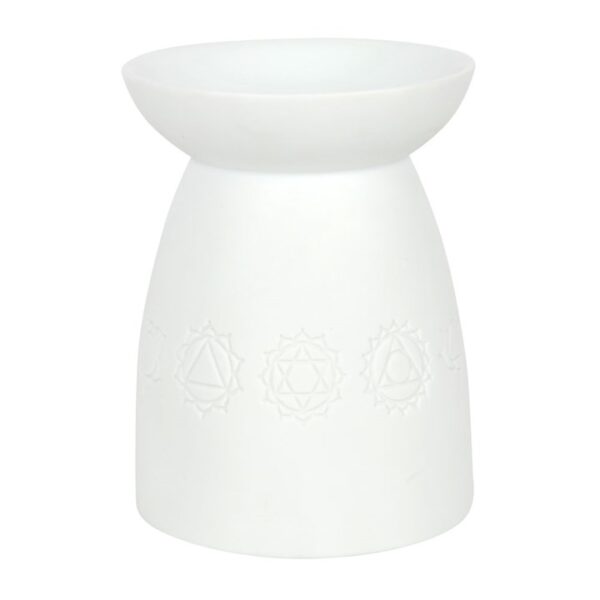 White Ceramic Seven Chakra Oil Burner - Image 2