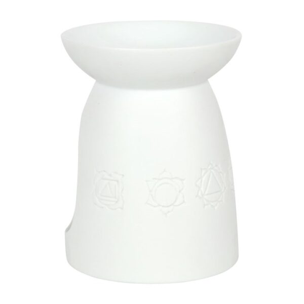 White Ceramic Seven Chakra Oil Burner - Image 3