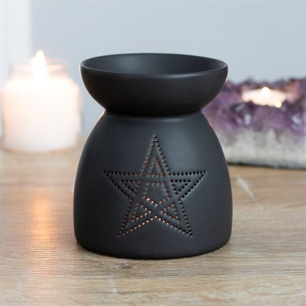Black Pentagram Cut Out Oil Burner - Image 4