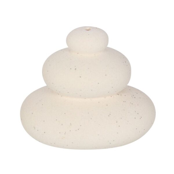 Cream Speckle Balancing Stones Incense Stick Holder - Image 3