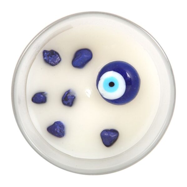 All Seeing Eye White Sage Crystal Chip Protection Candle - Image 2