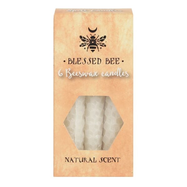 Set of 6 White Beeswax Spell Candles - Image 2