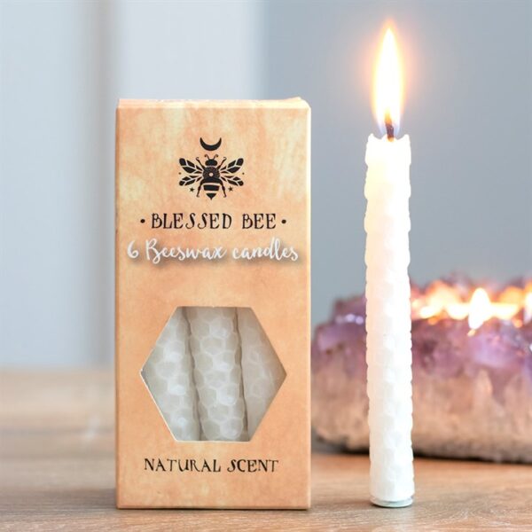 Set of 6 White Beeswax Spell Candles - Image 5