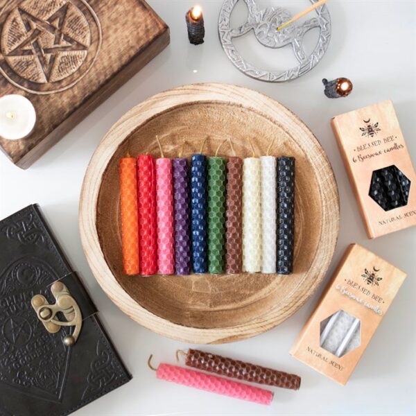Set of 6 White Beeswax Spell Candles - Image 6