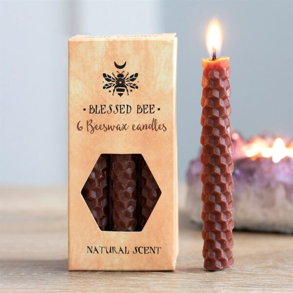 Set of 6 Brown Beeswax Spell Candles - Image 5