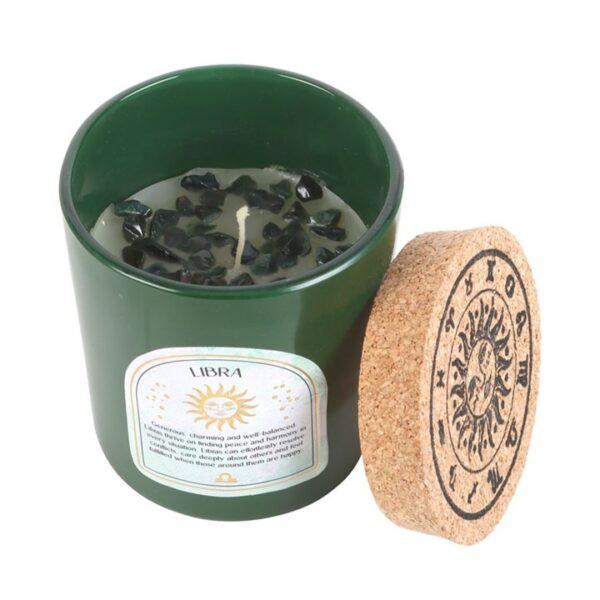Libra Sweet Jasmine Gemstone Zodiac Candle - Image 2