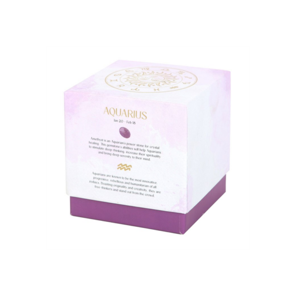 Aquarius Bergamot & Mandarin Gemstone Zodiac Candle - Image 2
