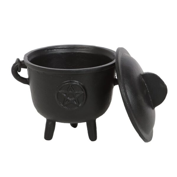 11cm Cast Iron Cauldron with Pentagram - Image 2