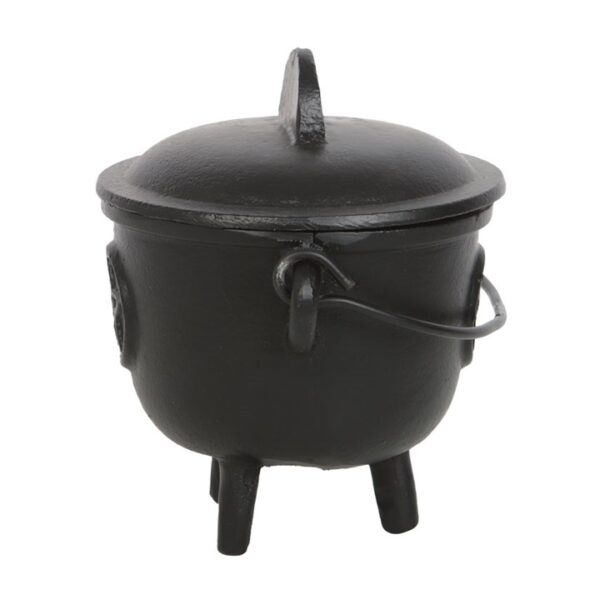 11cm Cast Iron Cauldron with Pentagram - Image 3