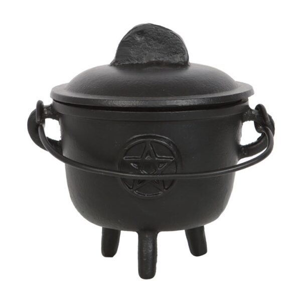 11cm Cast Iron Cauldron with Pentagram - Image 4