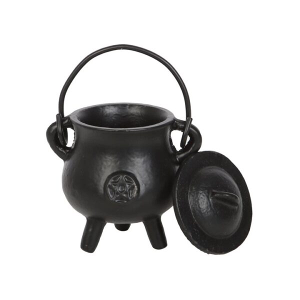 7.5cm Smooth Cast Iron Cauldron with Pentagram - Image 2