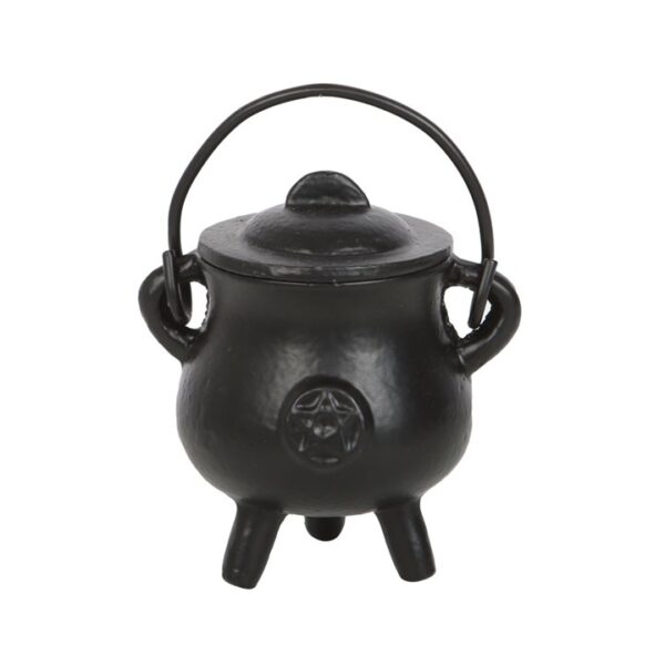 7.5cm Smooth Cast Iron Cauldron with Pentagram - Image 4