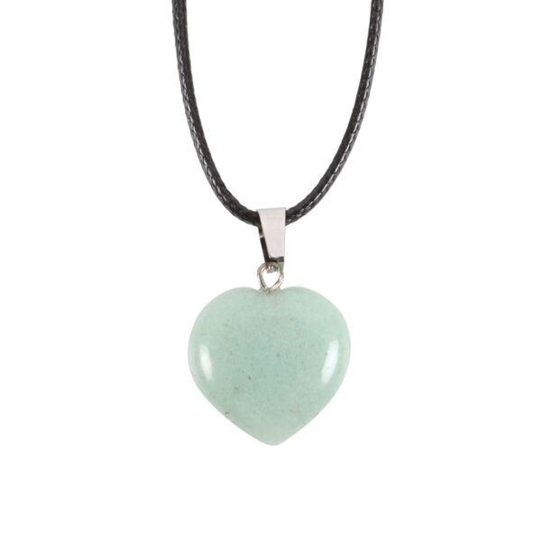 Green Adventurine Healing Crystal Heart Necklace - Image 3
